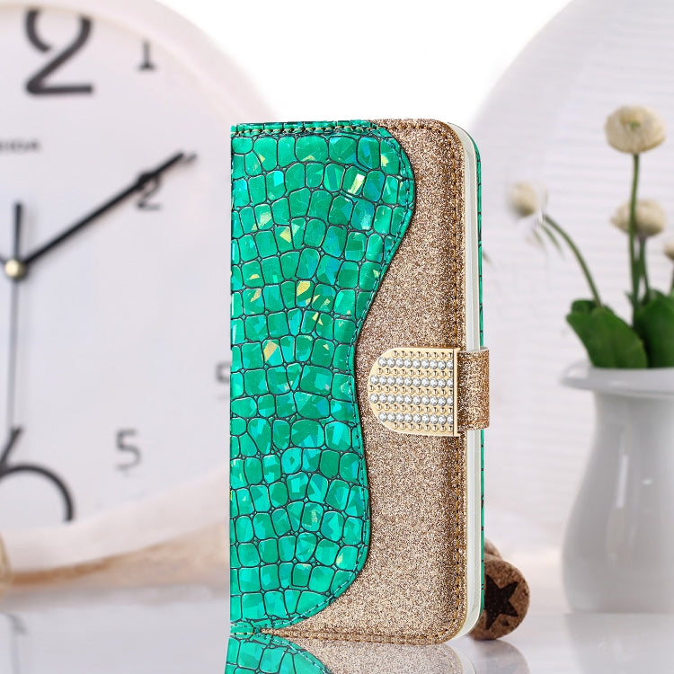 Laser Glitter Powder Matching Crocodile Texture Horizontal Flip Leather Case with Card Slots & Holder & Wallet, For iPhone 12 mini, For iPhone 12 / 12 Pro, For iPhone 12 Pro Max, For Samsung Galaxy Note20, For Samsung Galaxy Note20 Ultra               ...