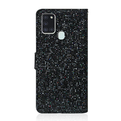 Glitter Powder Horizontal Flip Leather Case with Card Slots & Holder & Lanyard, For Samsung Galaxy A21s, For Samsung Galaxy Note 20, For Samsung Galaxy Note 20 Ultra