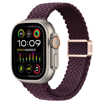 Slim Magnetic Buckle Nylon Braided Watch Band, For Apple Watch Ultra 2 49mm, For Apple Watch Series 9 45mm