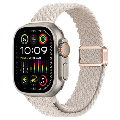 Slim Magnetic Buckle Nylon Braided Watch Band, For Apple Watch Ultra 2 49mm, For Apple Watch Series 9 45mm