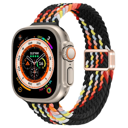 Slim Magnetic Buckle Nylon Braided Watch Band, For Apple Watch Series 9 41mm, For Apple Watch Ultra 49mm