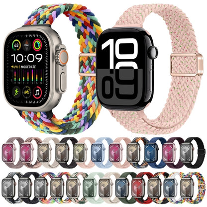 Slim Magnetic Buckle Nylon Braided Watch Band, For Apple Watch Series 7 41mm, For Apple Watch Series 7 45mm