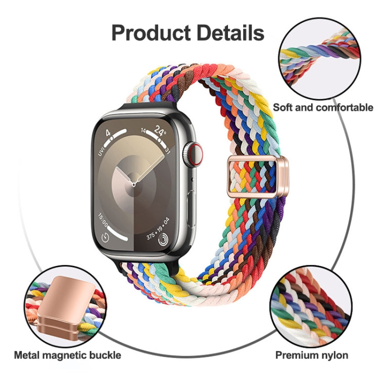 Slim Magnetic Buckle Nylon Braided Watch Band, For Apple Watch SE 2022 40mm, For Apple Watch SE 2022 44mm