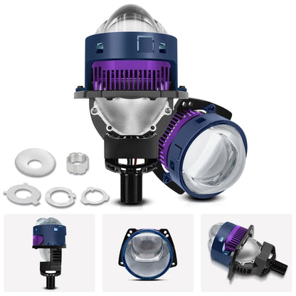 T04 Pair 3 inch Car Bifocal Matrix Light Source LED Lens Headlight, Left-hand Drive, T04