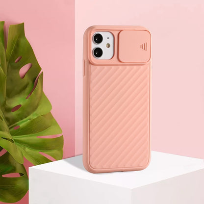 Sliding Camera Cover Design Twill Anti-Slip TPU Case, For iPhone 12 mini, For iPhone 12 / 12 Pro, For iPhone 12 Pro Max