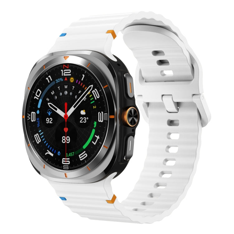 Wavy Grain Stitched Silicone Watch Band, For Samsung Galaxy Watch Ultra 47mm / Ultra 2025
