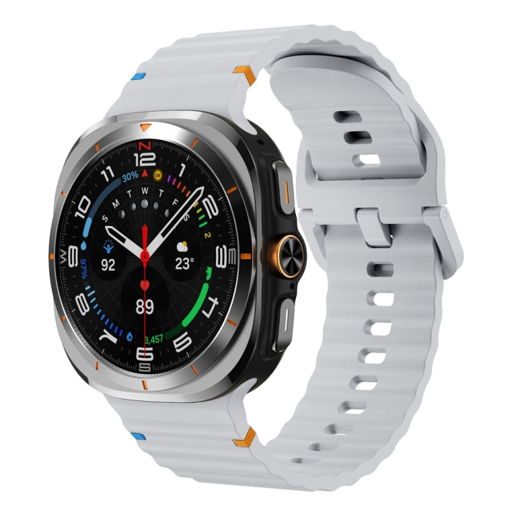 Wavy Grain Stitched Silicone Watch Band, For Samsung Galaxy Watch Ultra 47mm / Ultra 2025
