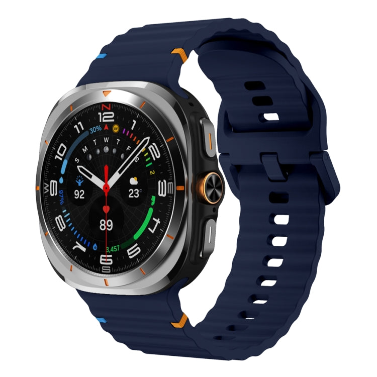 Wavy Grain Stitched Silicone Watch Band, For Samsung Galaxy Watch Ultra 47mm / Ultra 2025