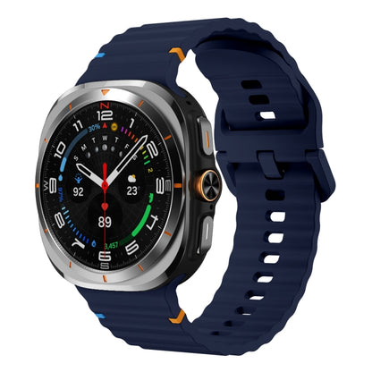 Wavy Grain Stitched Silicone Watch Band, For Samsung Galaxy Watch Ultra 47mm / Ultra 2025