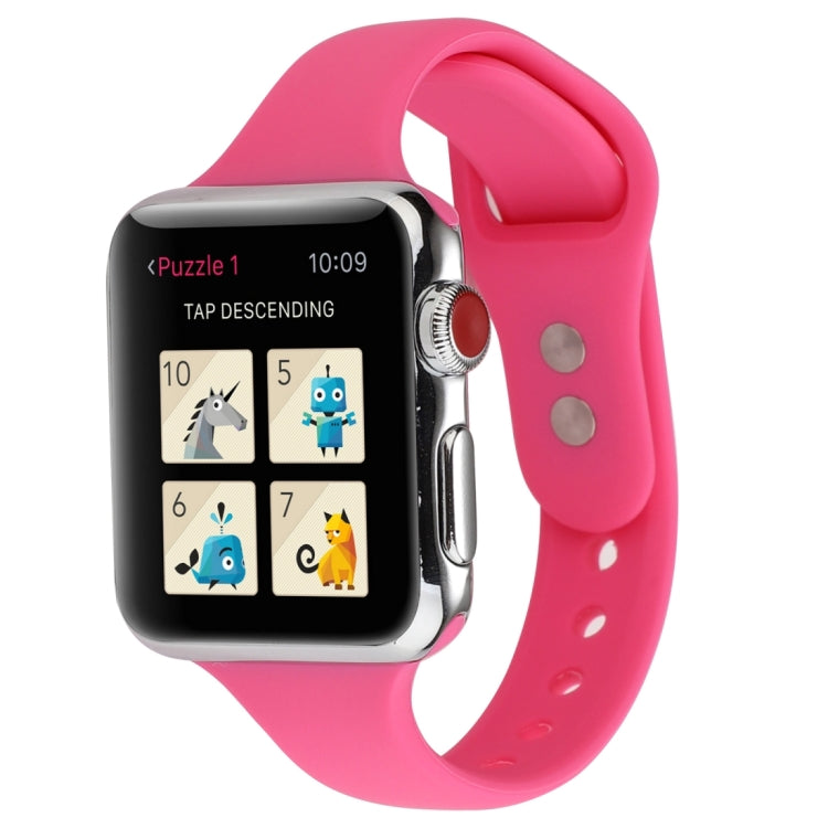 Thin Silicone Double Buckle Replacement Wrist Strap, For Apple Watch 5 & 4 44mm / 3 & 2 & 1 42mm