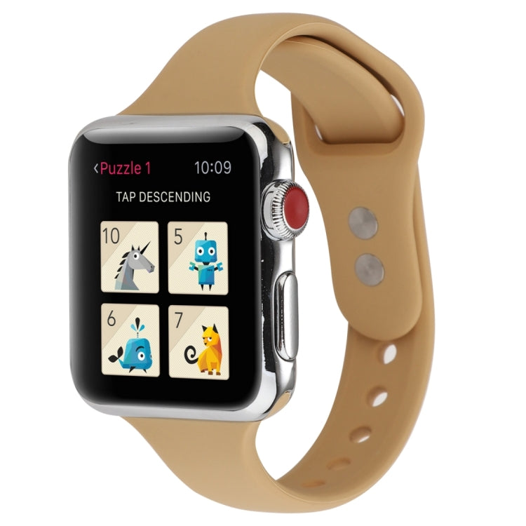 Thin Silicone Double Buckle Replacement Wrist Strap, For Apple Watch 5 & 4 44mm / 3 & 2 & 1 42mm