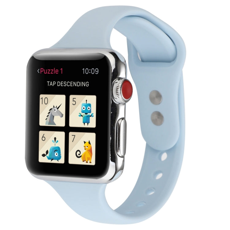 Thin Silicone Double Buckle Replacement Wrist Strap, For Apple Watch 5 & 4 44mm / 3 & 2 & 1 42mm