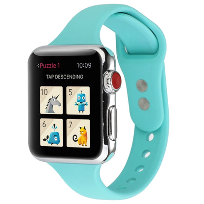 Thin Silicone Double Buckle Replacement Wrist Strap, For Apple Watch 5 & 4 44mm / 3 & 2 & 1 42mm