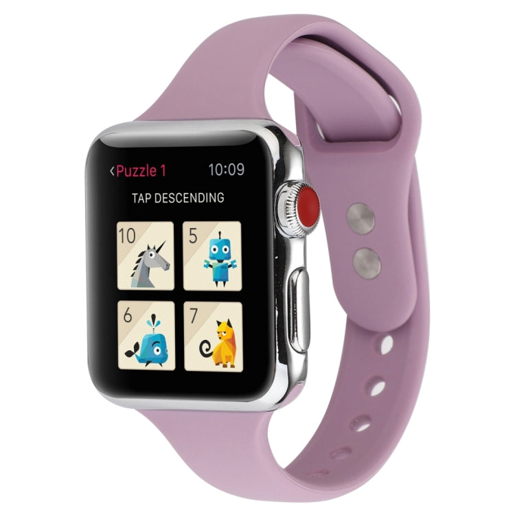 Thin Silicone Double Buckle Replacement Wrist Strap, For Apple Watch 5 & 4 44mm / 3 & 2 & 1 42mm