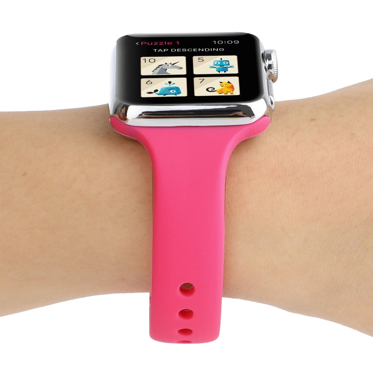 Thin Silicone Double Buckle Replacement Wrist Strap, For Apple Watch 5 & 4 44mm / 3 & 2 & 1 42mm