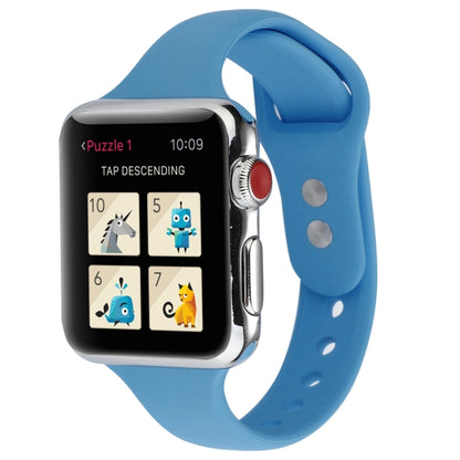 Thin Silicone Double Buckle Replacement Wrist Strap, For Apple Watch 5 & 4 44mm / 3 & 2 & 1 42mm