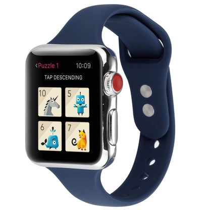 Thin Silicone Double Buckle Replacement Wrist Strap, For Apple Watch 5 & 4 44mm / 3 & 2 & 1 42mm