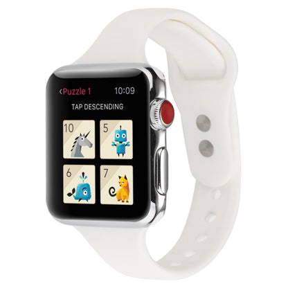 Thin Silicone Double Buckle Replacement Wrist Strap, For Apple Watch 5 & 4 44mm / 3 & 2 & 1 42mm