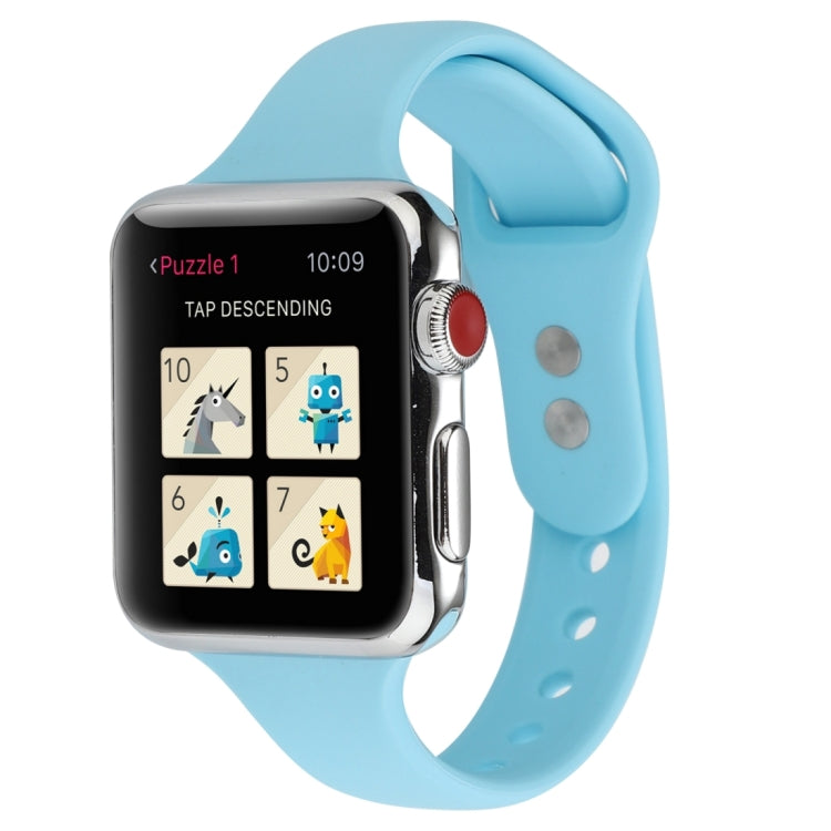 Thin Silicone Double Buckle Replacement Wrist Strap, For Apple Watch 5 & 4 44mm / 3 & 2 & 1 42mm