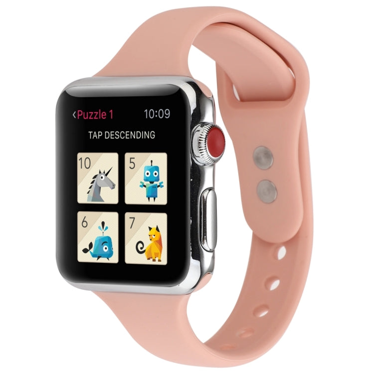 Thin Silicone Double Buckle Replacement Wrist Strap, For Apple Watch 5 & 4 44mm / 3 & 2 & 1 42mm