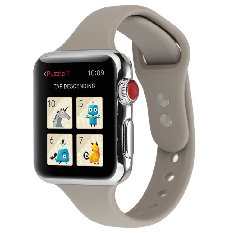 Thin Silicone Double Buckle Replacement Wrist Strap, For Apple Watch Series 7 41mm / 6 & SE & 5 & 4 40mm / 3 & 2 & 1 38mm, For Apple Watch Series 8&7 41mm / SE 2&6&SE&5&4 40mm / 3&2&1 38mm