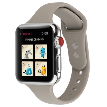 Thin Silicone Double Buckle Replacement Wrist Strap, For Apple Watch Series 7 41mm / 6 & SE & 5 & 4 40mm / 3 & 2 & 1 38mm, For Apple Watch Series 8&7 41mm / SE 2&6&SE&5&4 40mm / 3&2&1 38mm