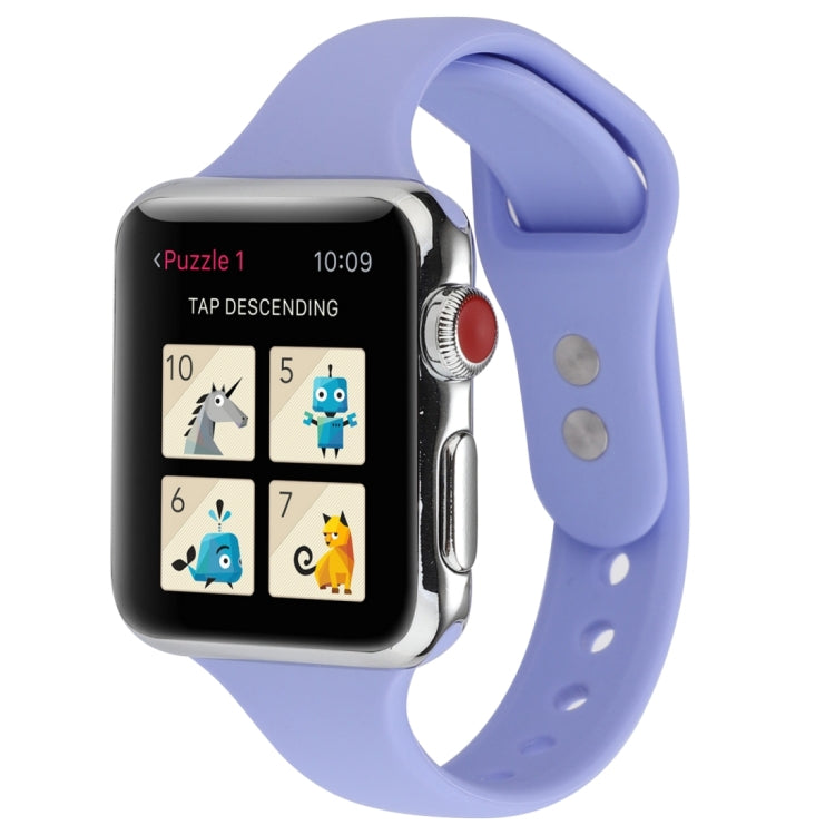 Thin Silicone Double Buckle Replacement Wrist Strap, For Apple Watch Series 7 41mm / 6 & SE & 5 & 4 40mm / 3 & 2 & 1 38mm, For Apple Watch Series 8&7 41mm / SE 2&6&SE&5&4 40mm / 3&2&1 38mm