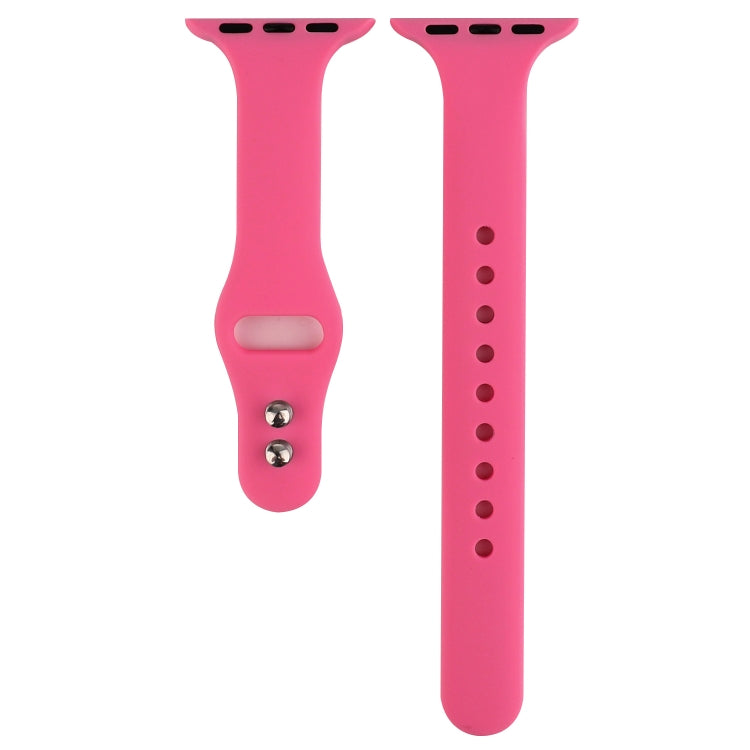 Thin Silicone Double Buckle Replacement Wrist Strap, For Apple Watch Series 7 41mm / 6 & SE & 5 & 4 40mm / 3 & 2 & 1 38mm, For Apple Watch Series 8&7 41mm / SE 2&6&SE&5&4 40mm / 3&2&1 38mm