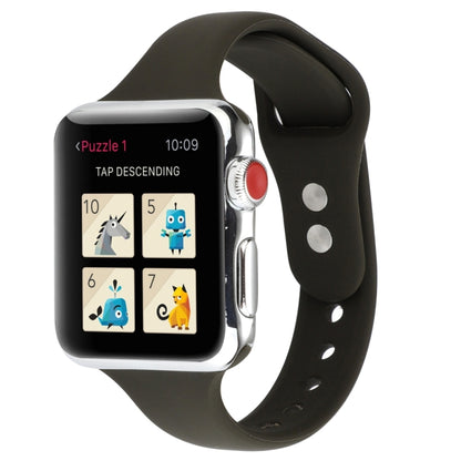 Thin Silicone Double Buckle Replacement Wrist Strap, For Apple Watch Series 7 41mm / 6 & SE & 5 & 4 40mm / 3 & 2 & 1 38mm, For Apple Watch Series 8&7 41mm / SE 2&6&SE&5&4 40mm / 3&2&1 38mm