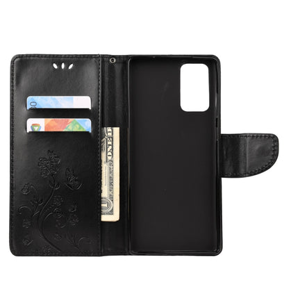 Butterfly Flower Embossing Horizontal Flip Leather Case with Holder & Card Slots & Wallet, For Samsung Galaxy Note20, For Samsung Galaxy Note20 Ultra