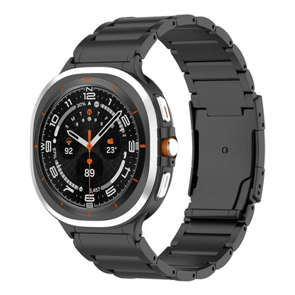 Three Beads Tortoise Buckle Titanium Steel Watch Band, For Samsung Galaxy Watch Ultra / Ultra 2025, For Samsung Galaxy Watch8 / Watch8 Classic