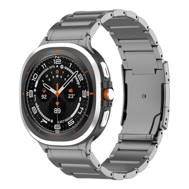 Three Beads Tortoise Buckle Titanium Steel Watch Band, For Samsung Galaxy Watch Ultra / Ultra 2025, For Samsung Galaxy Watch8 / Watch8 Classic