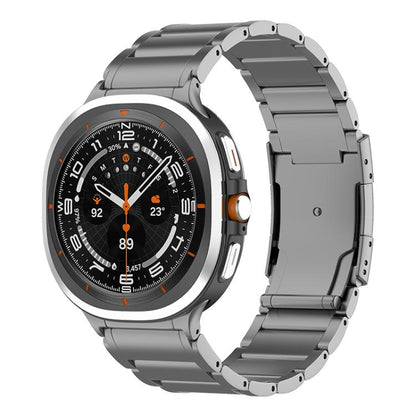 Three Beads Tortoise Buckle Titanium Steel Watch Band, For Samsung Galaxy Watch Ultra / Ultra 2025, For Samsung Galaxy Watch8 / Watch8 Classic