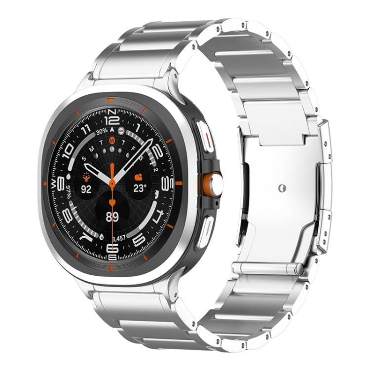Three Beads Tortoise Buckle Titanium Steel Watch Band, For Samsung Galaxy Watch Ultra / Ultra 2025, For Samsung Galaxy Watch8 / Watch8 Classic