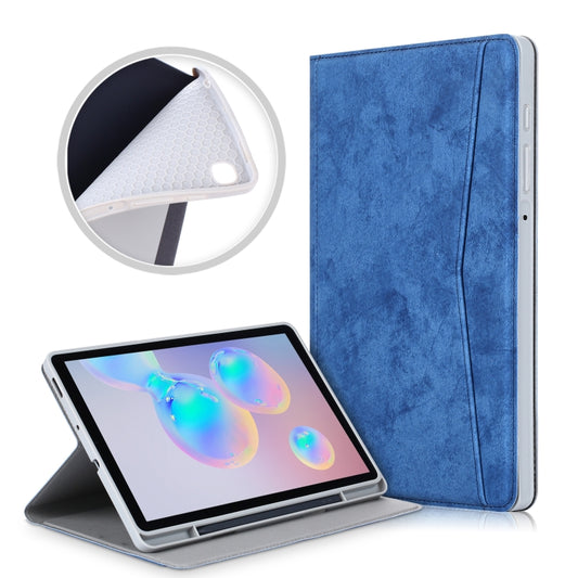 For Samsung Galaxy Tab S6 Lite P610/P615 Marble Cloth Texture TPU Horizontal Flip Leather Case with Holder & Card Slot & Pen Slot