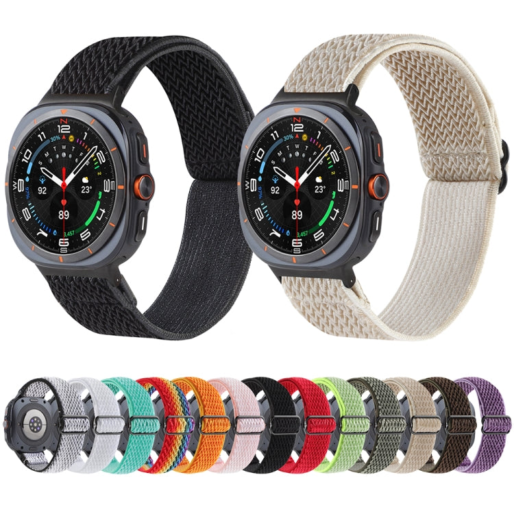 Wave Pattern Nylon Braided Watch Band, For Samsung Galaxy Watch Ultra 47mm / Ultra 2025