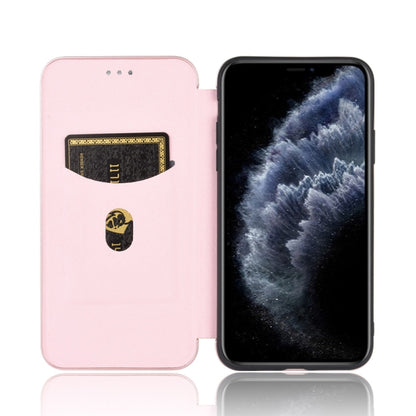 Carbon Fiber Texture Magnetic Horizontal Flip TPU + PC + PU Leather Case with Card Slot, For iPhone 11 Pro, For iPhone 6 / 6s, For iPhone 6 Plus / 6s Plus, For iPhone 11 Pro Max, For iPhone 11, For iPhone 12 mini, For iPhone 12 / 12 Pro                ...