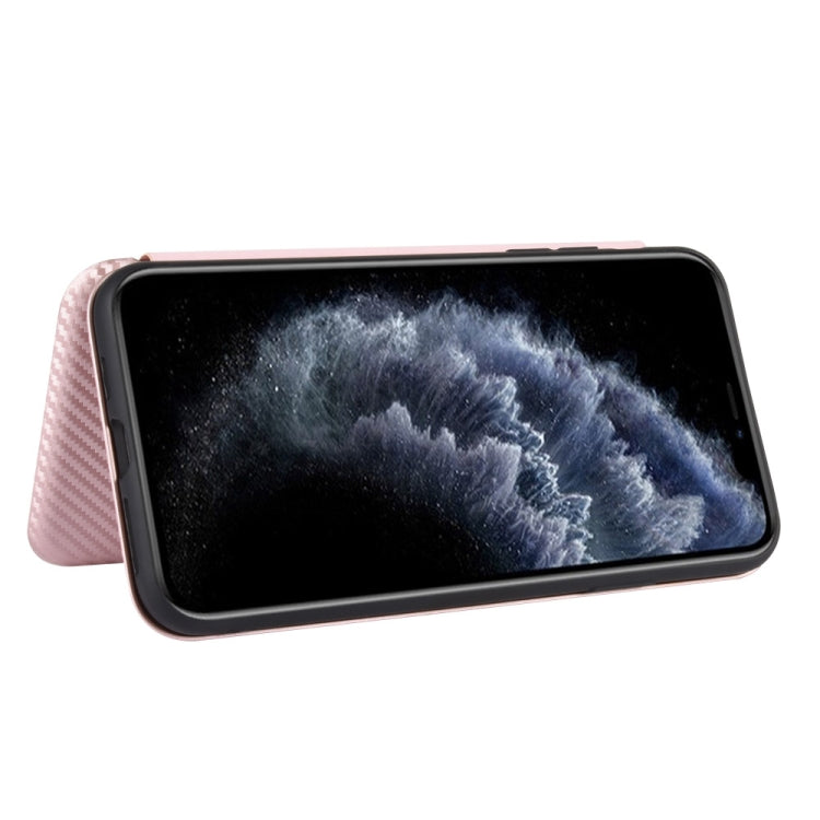 Carbon Fiber Texture Magnetic Horizontal Flip TPU + PC + PU Leather Case with Card Slot, For iPhone 11 Pro, For iPhone 6 / 6s, For iPhone 6 Plus / 6s Plus, For iPhone 11 Pro Max, For iPhone 11, For iPhone 12 mini, For iPhone 12 / 12 Pro                ...