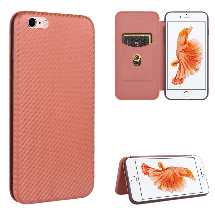 Carbon Fiber Texture Magnetic Horizontal Flip TPU + PC + PU Leather Case with Card Slot, For iPhone 11 Pro, For iPhone 6 / 6s, For iPhone 6 Plus / 6s Plus, For iPhone 11 Pro Max, For iPhone 11, For iPhone 12 mini, For iPhone 12 / 12 Pro                ...