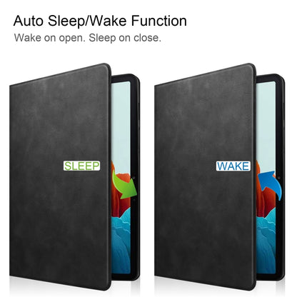 Cowhide Texture TPU Tablet Horizontal Flip Leather Case with Holder & Sleep / Wake-Up Function & Pen Slot, For Samsung Galaxy Tab S8 / Galaxy Tab S7 (2020) T870