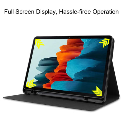 Cowhide Texture TPU Tablet Horizontal Flip Leather Case with Holder & Sleep / Wake-Up Function & Pen Slot, For Samsung Galaxy Tab S8 / Galaxy Tab S7 (2020) T870