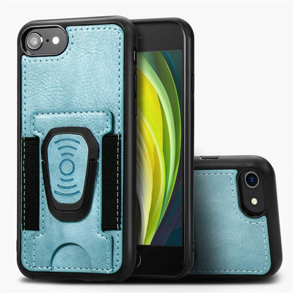 Magnetic Shockproof PU + TPU Case with Card Slot & Ring Holder, For iPhone X / XS, For iPhone XR, For iPhone XS Max, For iPhone 8 Plus / 7 Plus, For iPhone 6 Plus, For iPhone 7 / 8 / SE 2022 / SE 2020, For iPhone 6