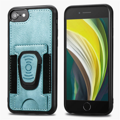 Magnetic Shockproof PU + TPU Case with Card Slot & Ring Holder, For iPhone X / XS, For iPhone XR, For iPhone XS Max, For iPhone 8 Plus / 7 Plus, For iPhone 6 Plus, For iPhone 7 / 8 / SE 2022 / SE 2020, For iPhone 6