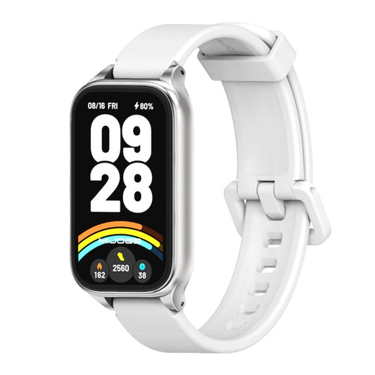 Mijobs Metal Shell Silicone Watch Band, For Xiaomi Smart Band 9 Active / Redmi Band 3