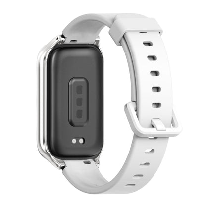 Mijobs Metal Shell Silicone Watch Band, For Xiaomi Smart Band 9 Active / Redmi Band 3