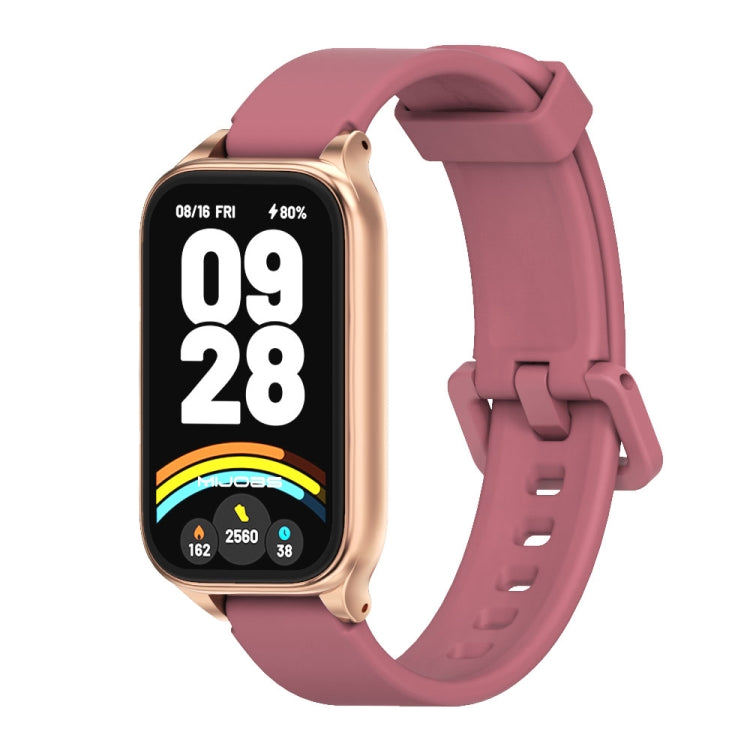 Mijobs Metal Shell Silicone Watch Band, For Xiaomi Smart Band 9 Active / Redmi Band 3