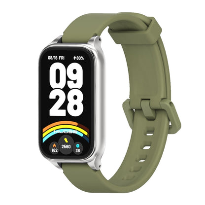 Mijobs Metal Shell Silicone Watch Band, For Xiaomi Smart Band 9 Active / Redmi Band 3