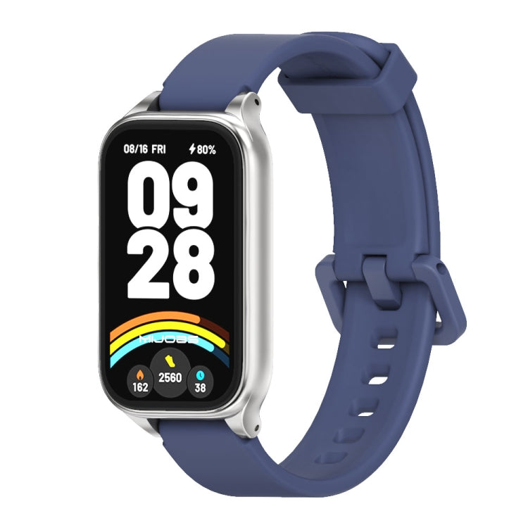 Mijobs Metal Shell Silicone Watch Band, For Xiaomi Smart Band 9 Active / Redmi Band 3