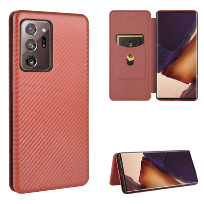 Carbon Fiber Texture Magnetic Horizontal Flip TPU + PC + PU Leather Case with Card Slot, For Samsung Galaxy Note10, For Samsung Galaxy Note10 Plus, For Samsung Galaxy Note20 Ultra, For Samsung Galaxy Note20, For Samsung Galaxy A21s