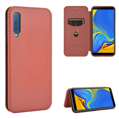 Carbon Fiber Texture Magnetic Horizontal Flip TPU + PC + PU Leather Case with Rope & Card Slot, For Samsung Galaxy A01, For Samsung Galaxy A7(2018) / A750, For Samsung Galaxy A20s, For Samsung Galaxy A21(Eurasian Version), For Samsung Galaxy A31       ...